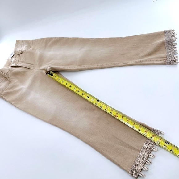 M miette High Waist hobo style cream color trim on the bottom with shells pants - Picture 8 of 14